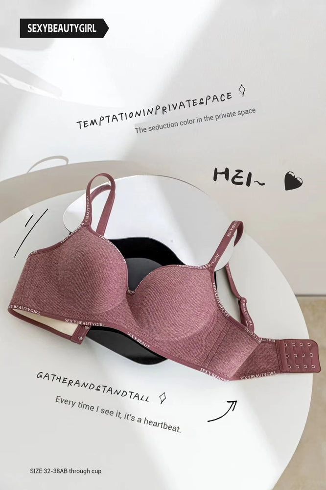 All Of Me Letter Strap Push-Up Bra | Wireless Plunge Support