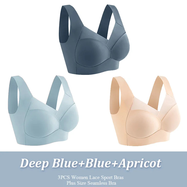 Seamless Lace Sport Bra – Wireless Push-Up Comfort