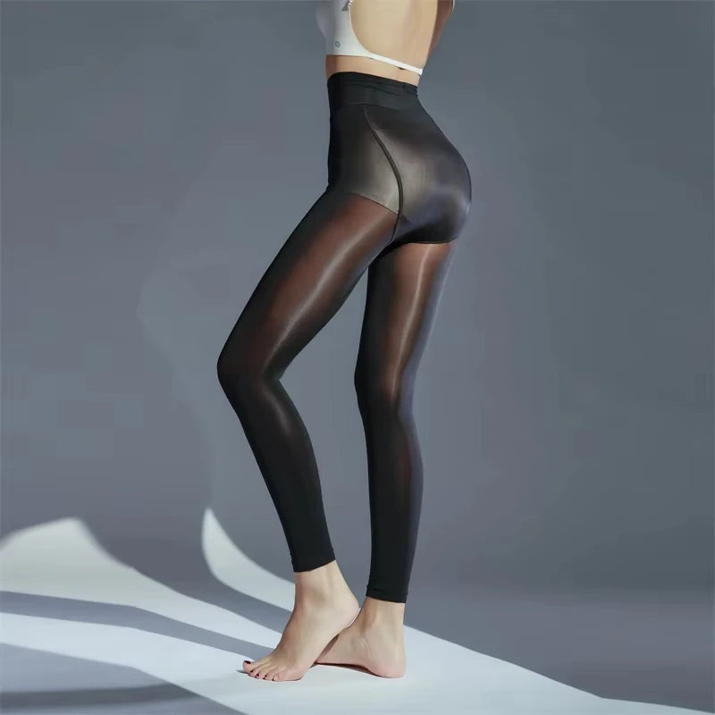 Sexy Glossy Plus Size Ultrathin Shiny Pantyhose for Women