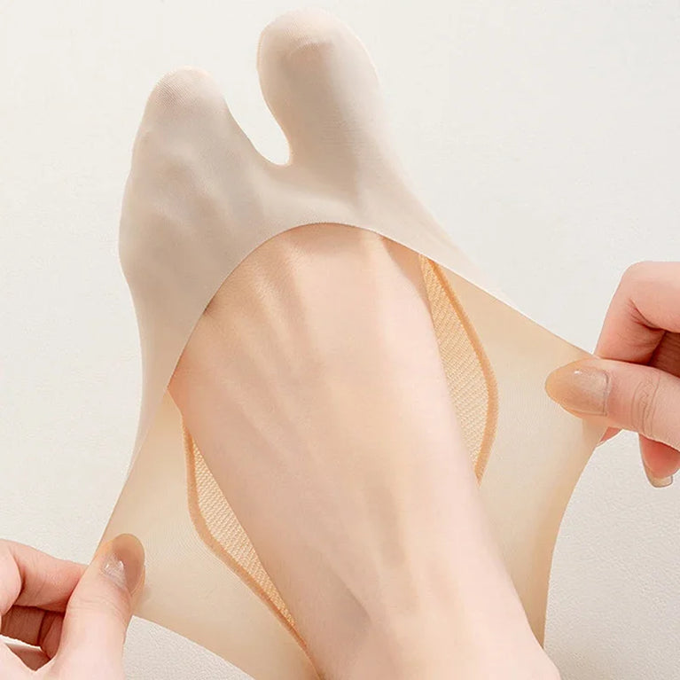 Women Ultra Thin Split Toe Invisible Boat Ankle Socks Summer