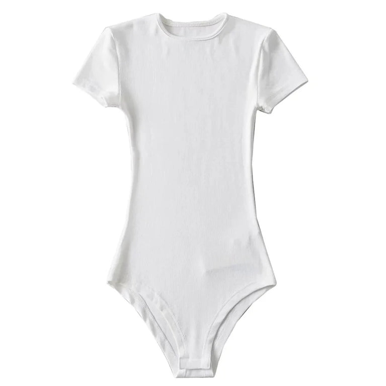 Button-Detail Short Sleeve Bodysuit | Sexy Slim-Fit Summer Romper