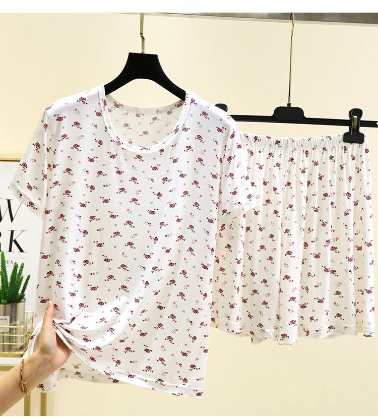 Women’s Modal Floral Pajama Set | Short Sleeve & Shorts