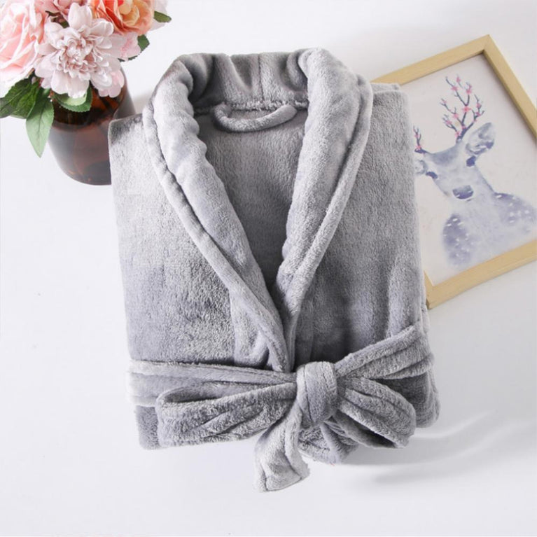 Unisex Fleece Bathrobe | Warm Thick Winter Sleepwear
