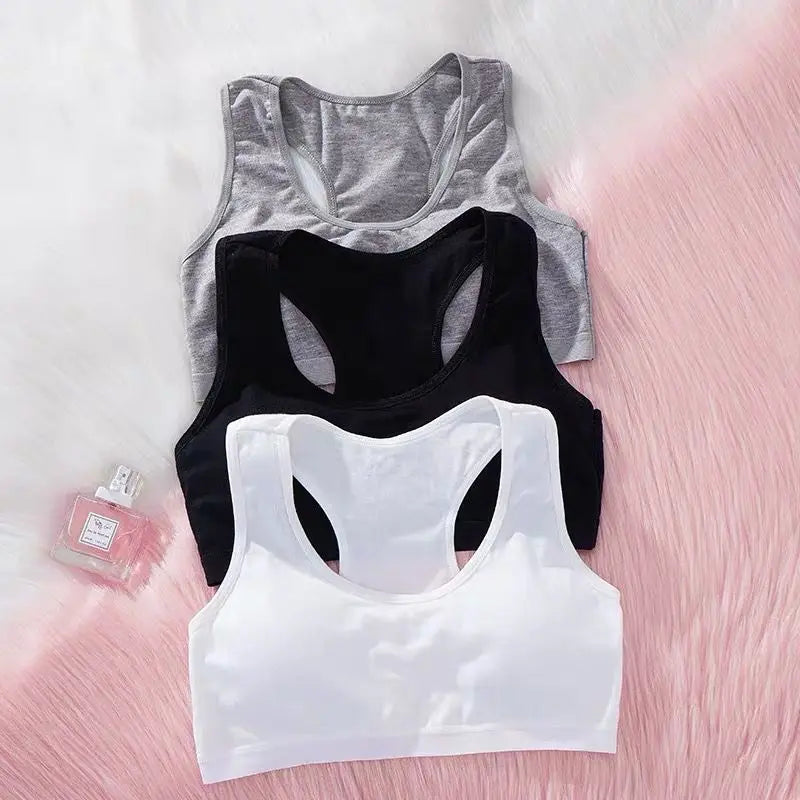 Girls' Anti-Peeping Sport Training Bra | Soft Cotton Underwear