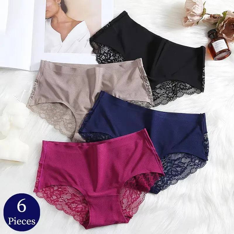 Silk-Satin Lace Briefs | Sexy Seamless Plus Size Lingerie