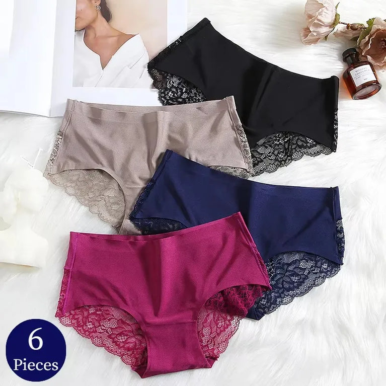 Silk-Satin Lace Briefs | Sexy Seamless Plus Size Lingerie