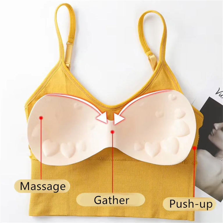 Seamless U-Back Cotton Bralette | Push-Up Yoga Sports Bra