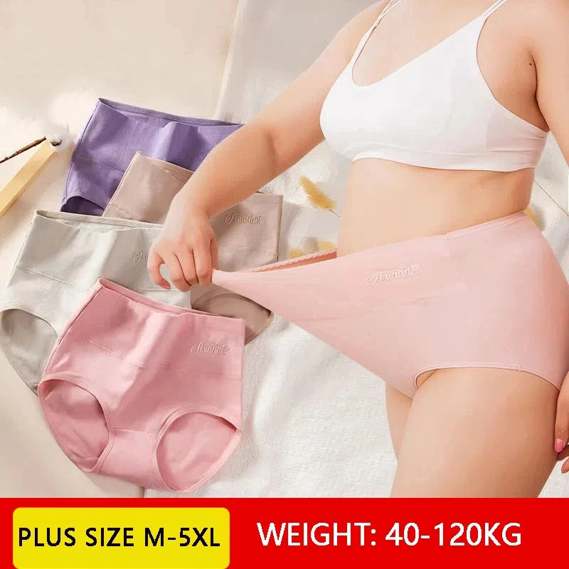 4pc Cotton High-Waist Briefs | Slimming Body Shaper Set