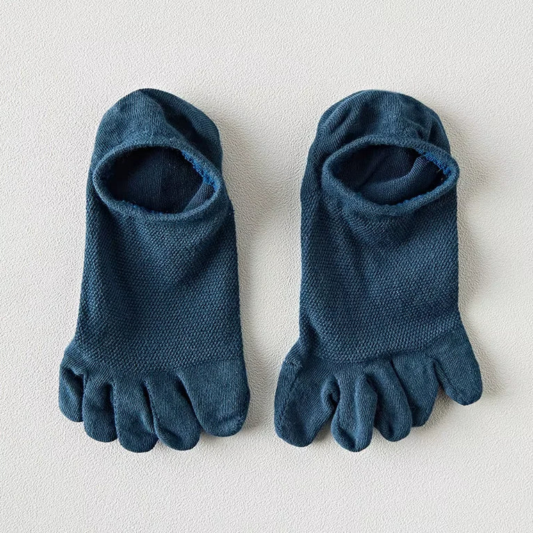 Women Cotton Five Toe Breathable Middle Tube Casual Socks