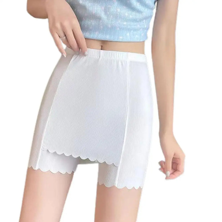 Ice Silk Seamless Safety Shorts | Double-Layer Summer Bloomers
