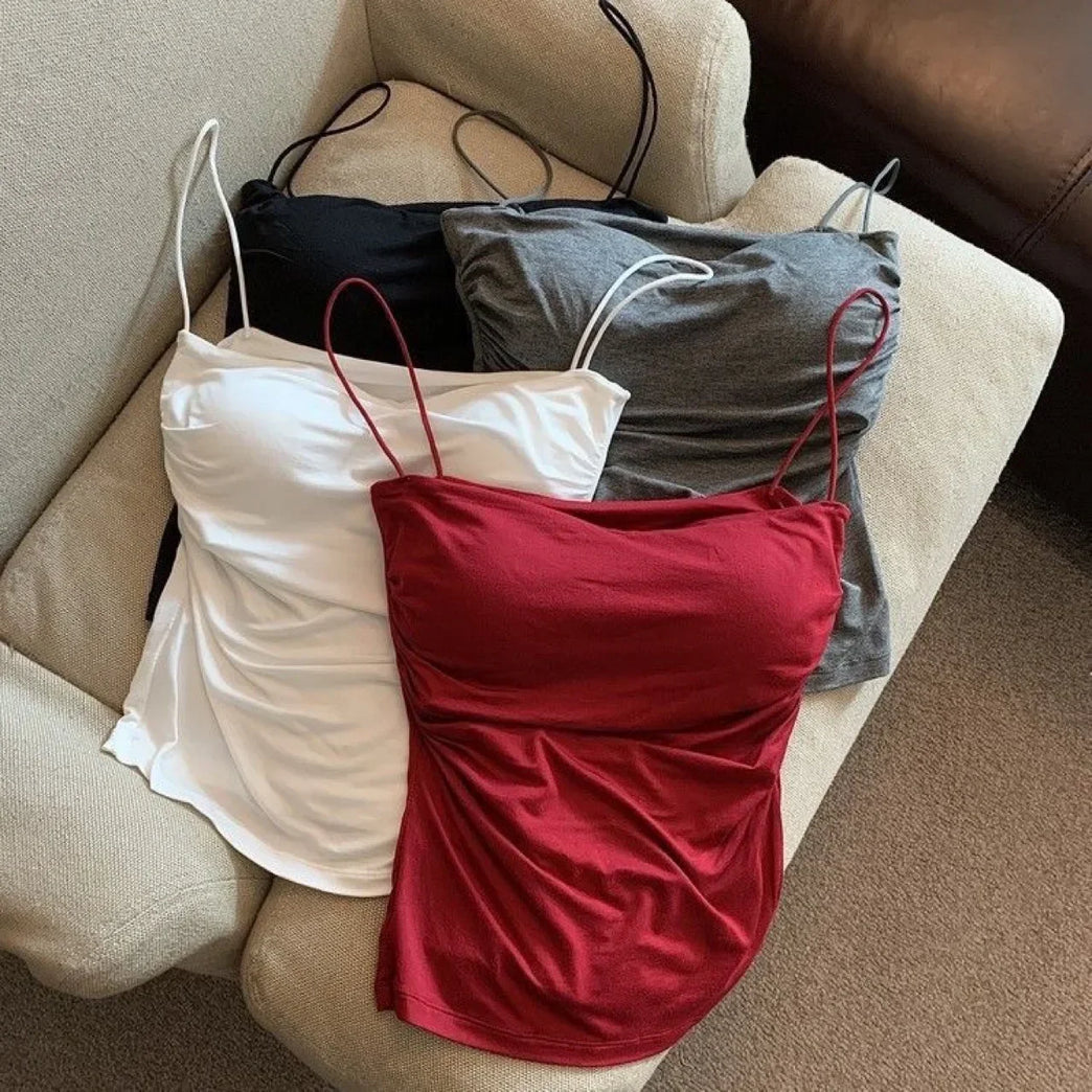 Women Summer Seamless Sexy Camisole Vest Padded Bralette Top