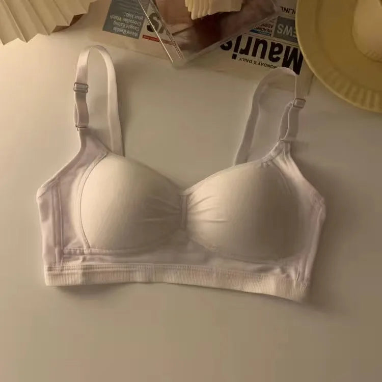 Pure Cotton Wireless V-Neck Bra | Anti-Sagging Comfort