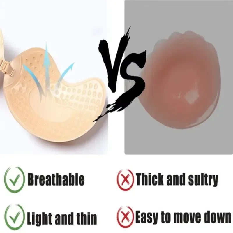 Invisible Silicone Strapless Bra | Self-Adhesive Push-Up Fit