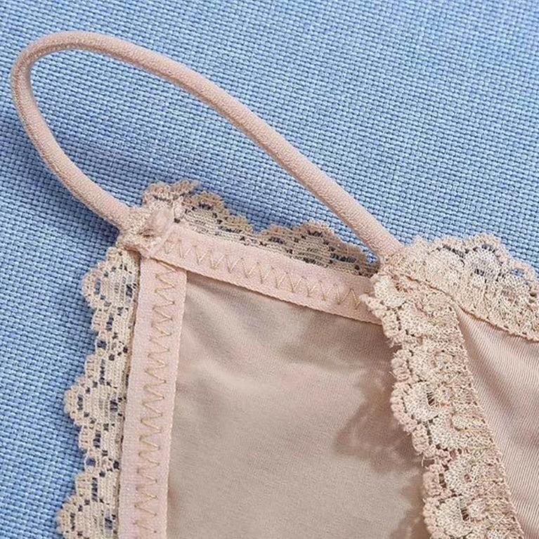 5pc Ice Silk Panties | Lace Trim Brazilian Briefs
