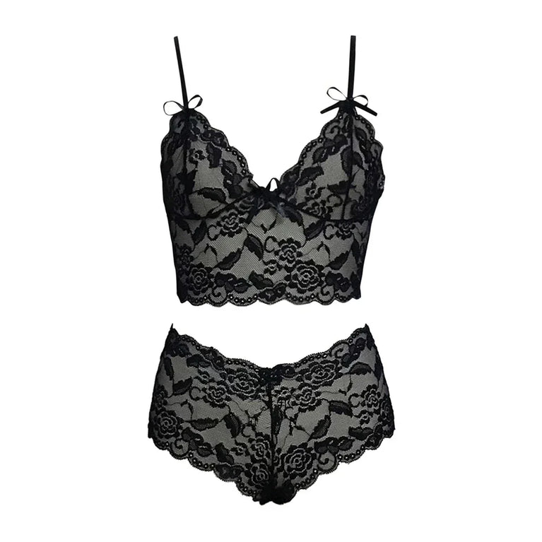 Floral Unlined Bra & Brief Set – Seamless Sexy Lingerie
