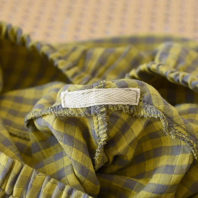 Women’s Cotton Plaid Pajamas | Pink & Green Checkered Set