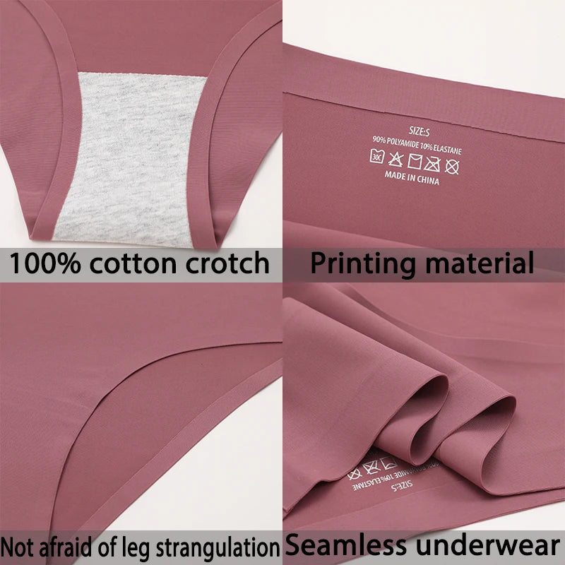 Sexy Ice Silk Women's Underwear – Low-Waist Seamless Invisible Briefs
