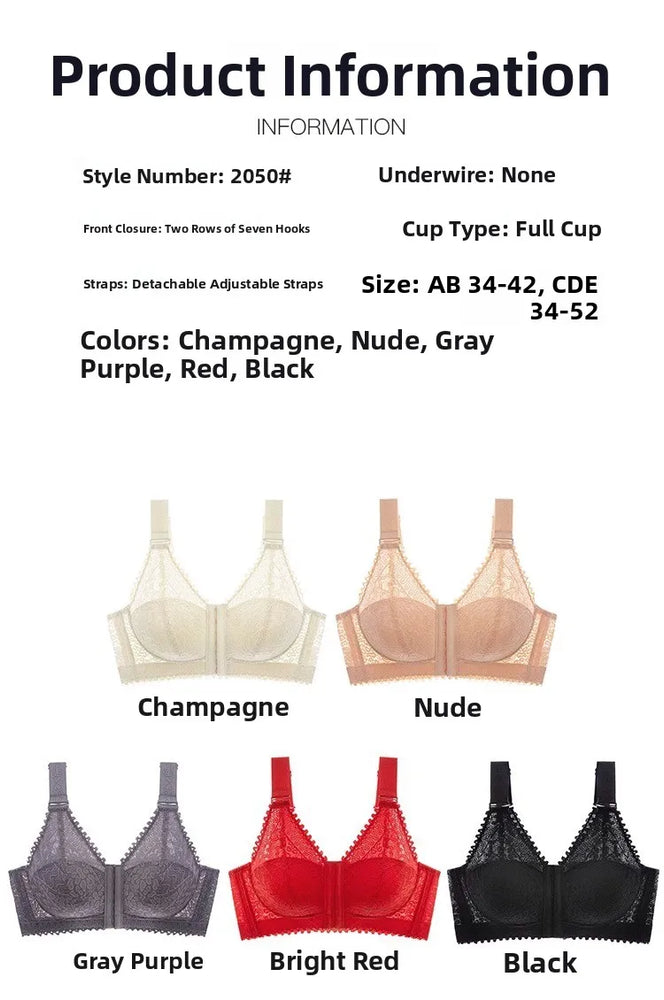 Lightweight Front-Buckle Bra | Anti-Sagging Full-Cup Support