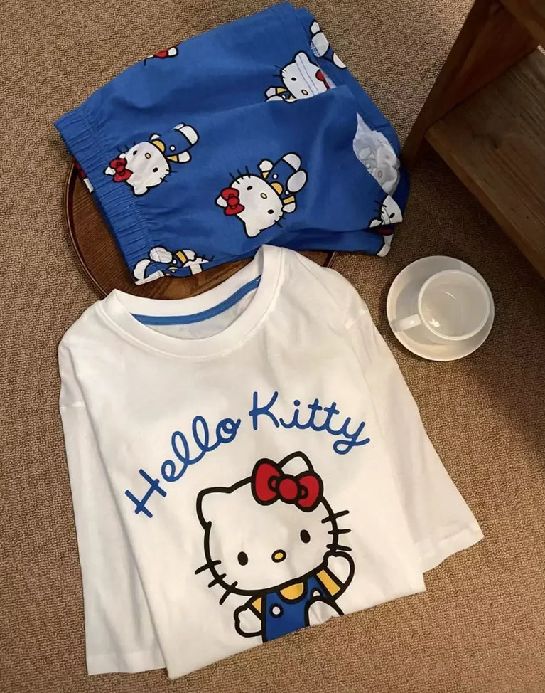 Hello Kitty Summer Pajama Set | Cute Cartoon Short-Sleeve  Specifications