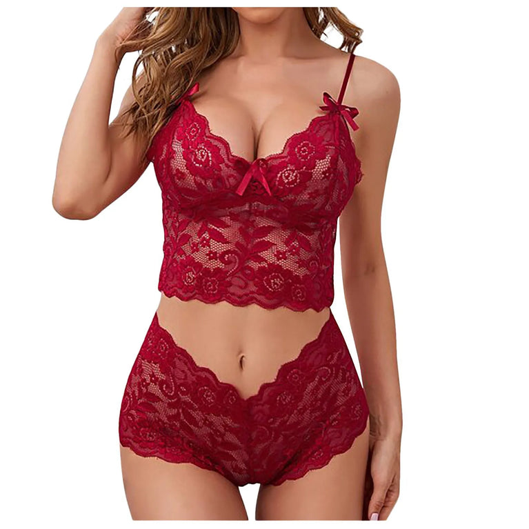 Floral Unlined Bra & Brief Set – Seamless Sexy Lingerie