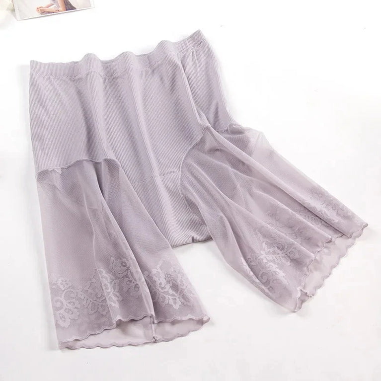 Plus Size Lace Trim Safety Shorts | Anti-Chafing Seamless Underwear