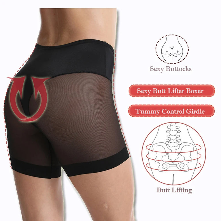 Women's Seamless Safety Shorts – High-Waist Anti-Friction Mesh Panties