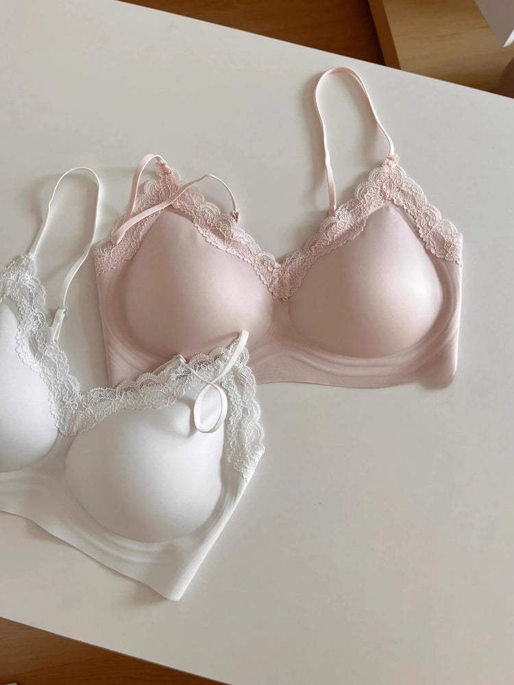 Pure Desire Sexy Lace Bralette | Seamless Gathered V-Neck