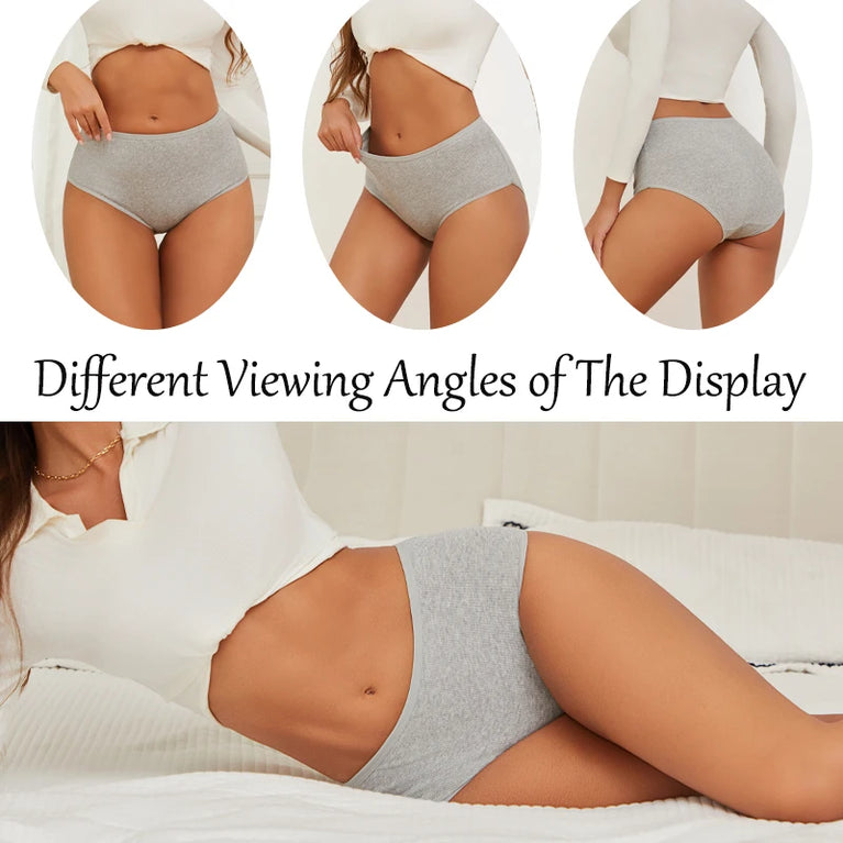 6pc Seamless Cotton Briefs | High-Waist Striped Set