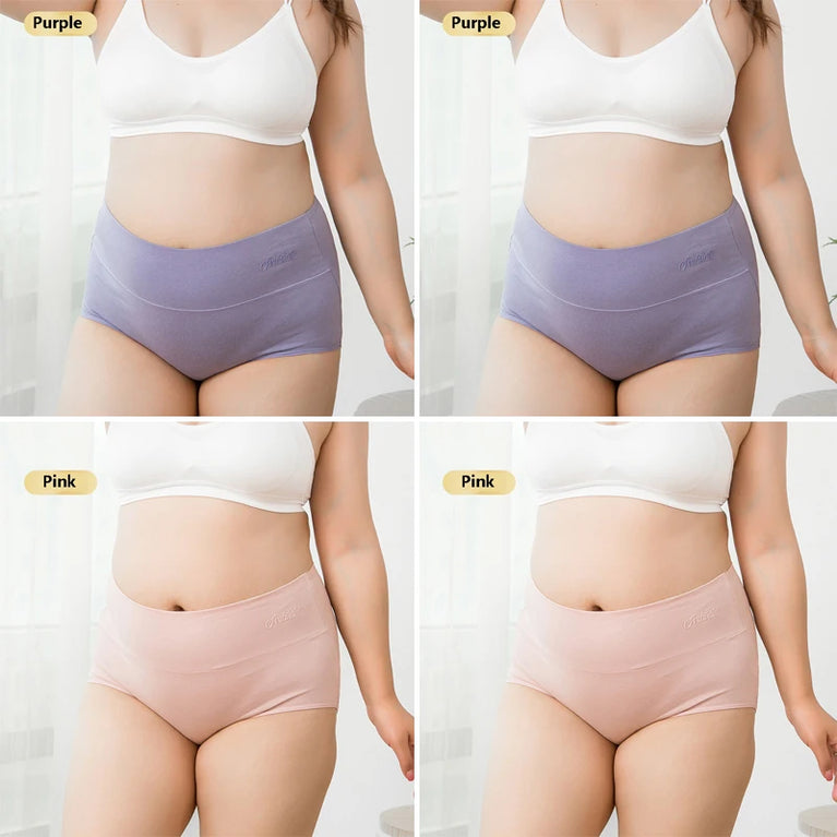 4pc Cotton High-Waist Briefs | Slimming Body Shaper Set