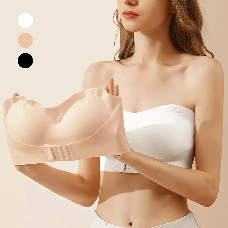 Seamless Anti-Slip Strapless Bra – High-Lift Invisible Support