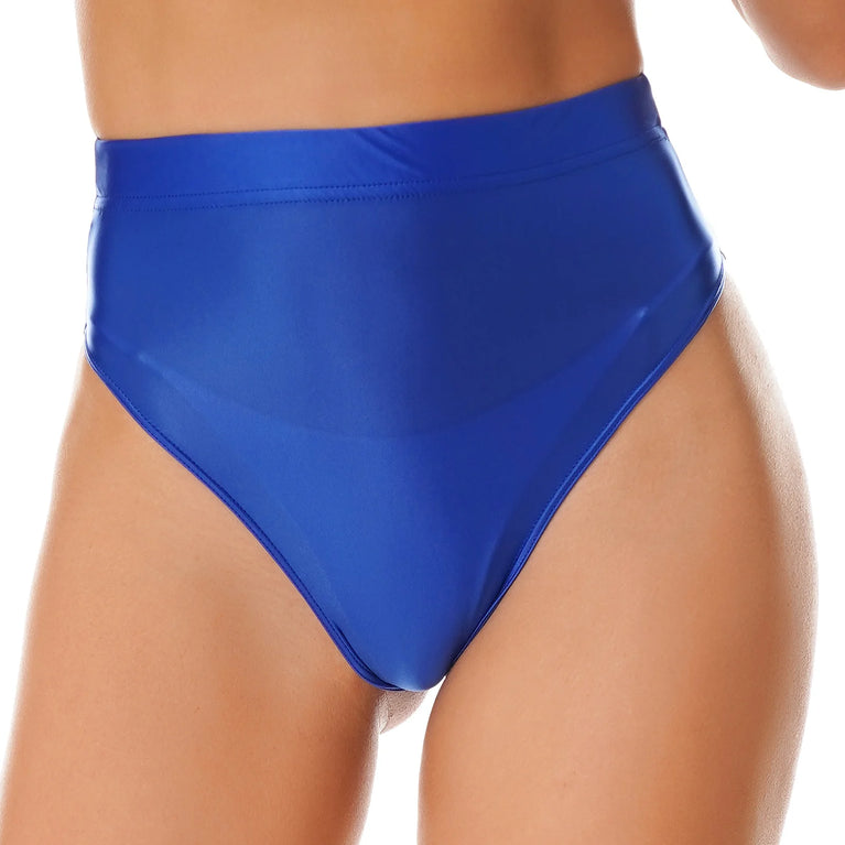 Elegant Women's Panties Glossy Breathable Underwear Sexy Lingerie High Waist Briefs Satin Underpants Knickers Swimsuit Bottoms