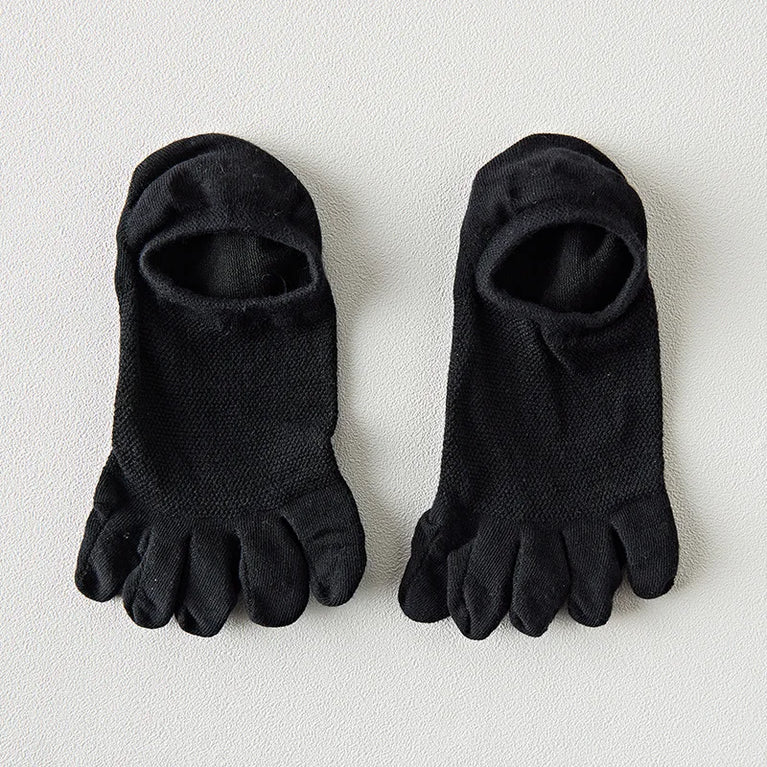 Women Cotton Five Toe Breathable Middle Tube Casual Socks