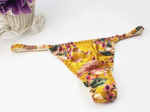 100% Pure Mulberry Silk G-String – Breathable Low-Rise Luxury Thong for Women