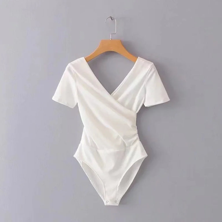 Short Sleeve Fashion Bodysuit | Slim-Fit Spring Romper