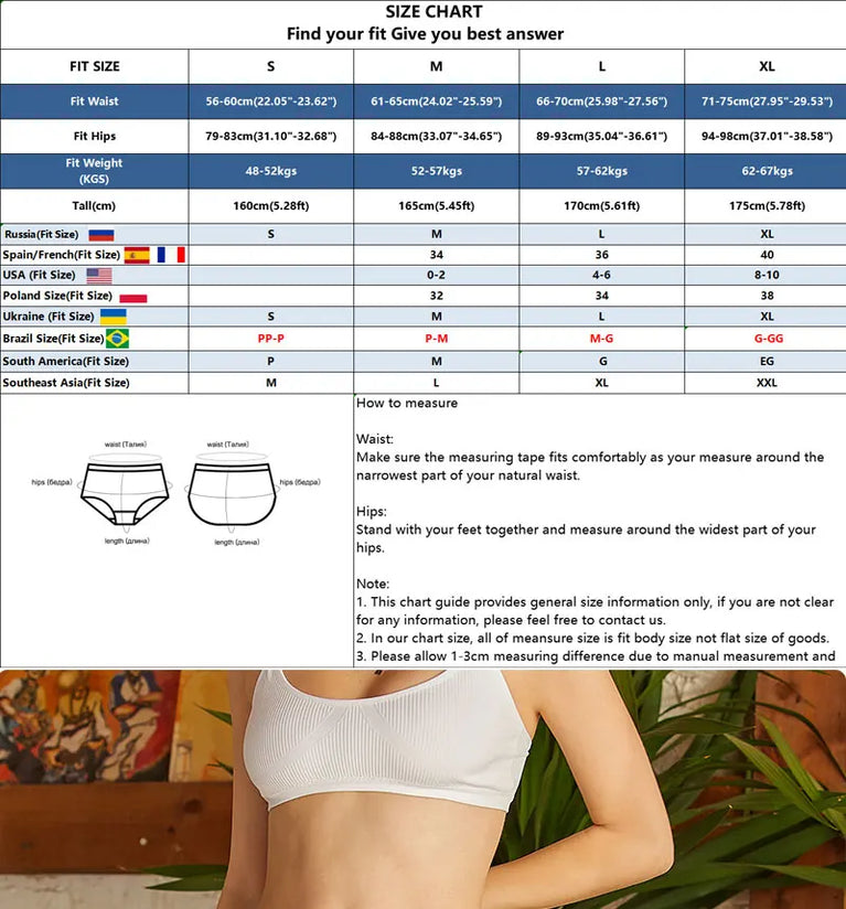 6pc Waffle Cotton G-String | V-Waist Brazilian Set