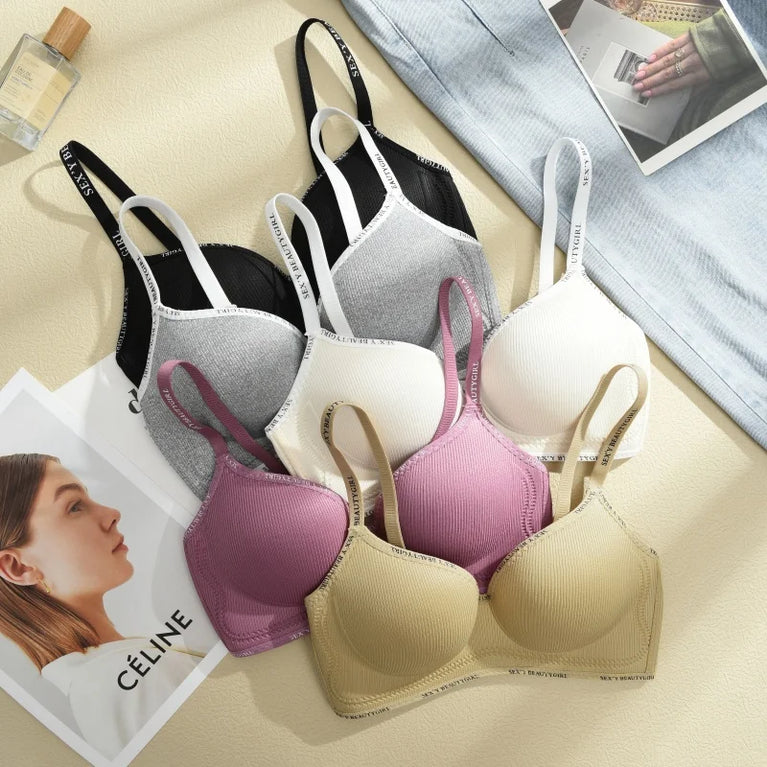 All Of Me Letter Strap Push-Up Bra | Wireless Plunge Support