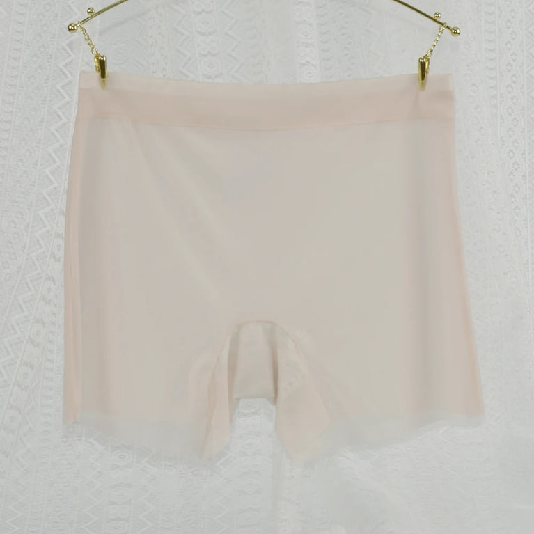Ultra-Thin Ice Silk Boxer Underwear – High-Waist Seamless Safety Short Pants