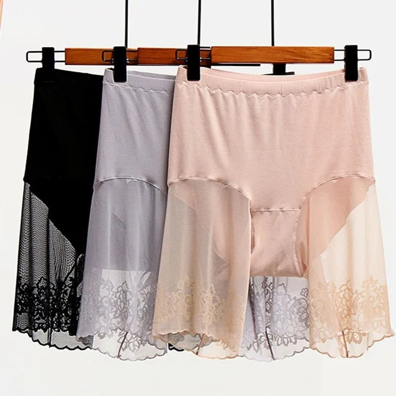 Plus Size Lace Safety Shorts | Anti-Chafing Under-Skirt Pants