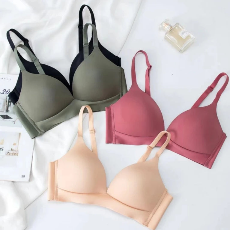 FallSweet 3PCS Seamless Push-Up Bra | Wireless Glossy Comfort