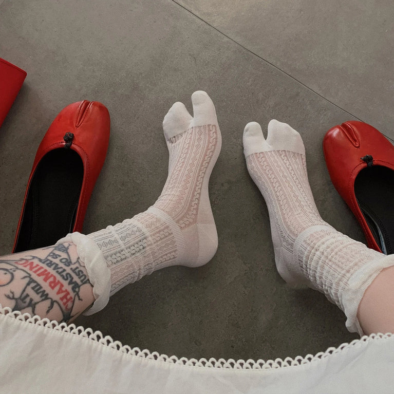Summer Thin Tabi Socks | Breathable Two-Toed Mesh Cotton Set