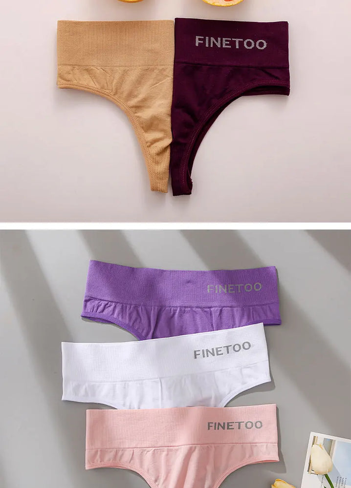 5-Pcs High-Waist Stretchy Thongs – Breathable Seamless G-String Set for Women (M-2XL)