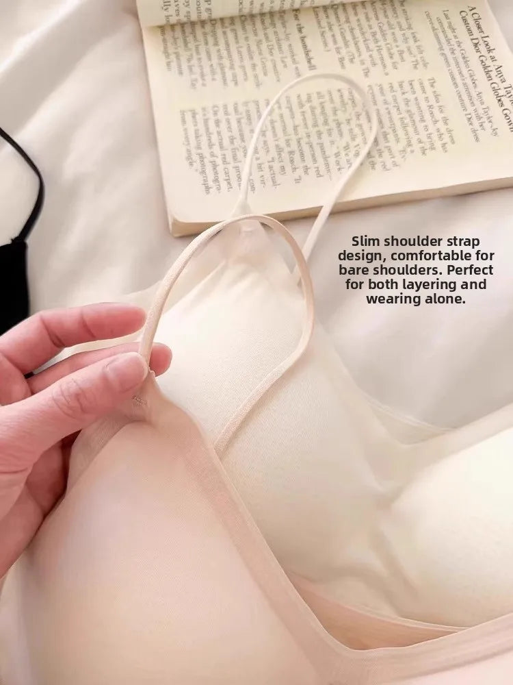 Summer V-Neck Seamless Bralette | Gathered No-Trace Comfort