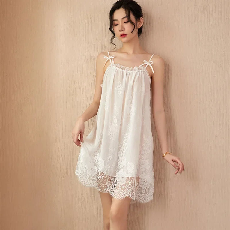 Women’s Lace Sling Nightdress | Sexy Sleeveless Summer Nightgown