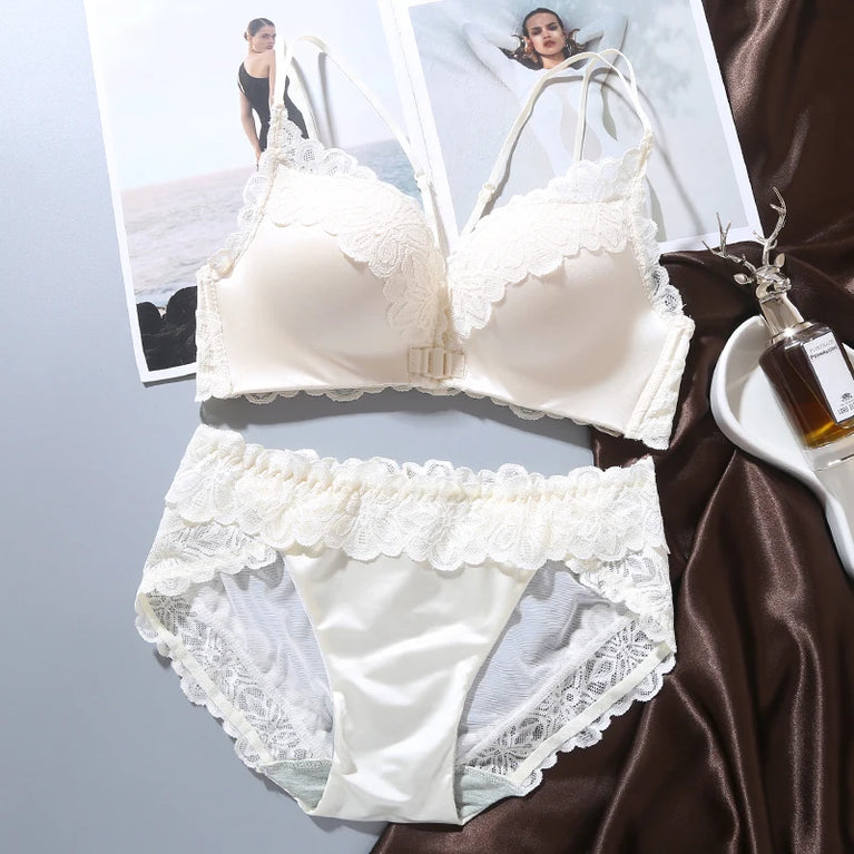 Leopard Print Bra Set | Wireless Push-Up Lingerie