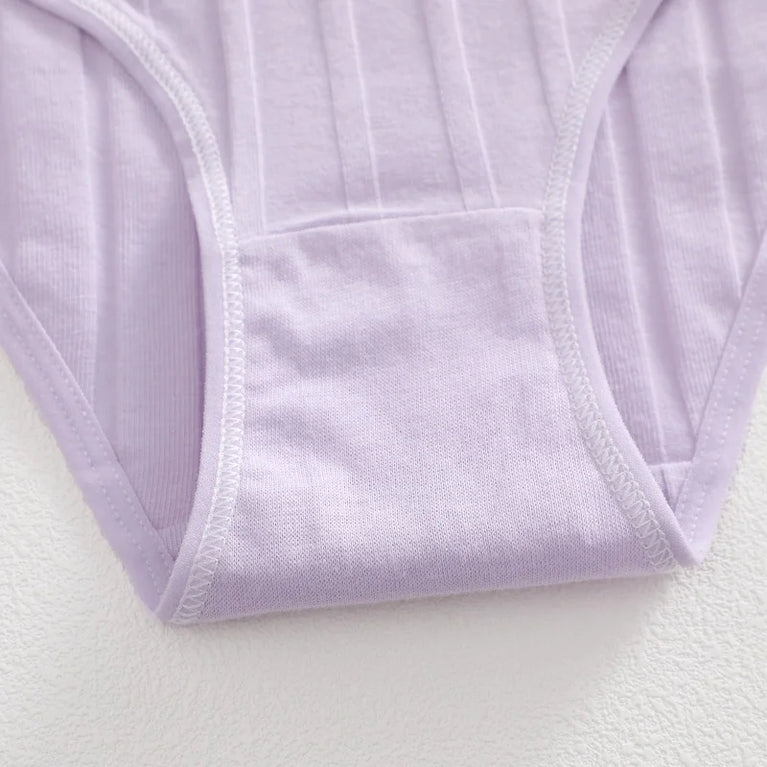 7pc Cotton Briefs | Seamless Mid-Rise Stripe Set