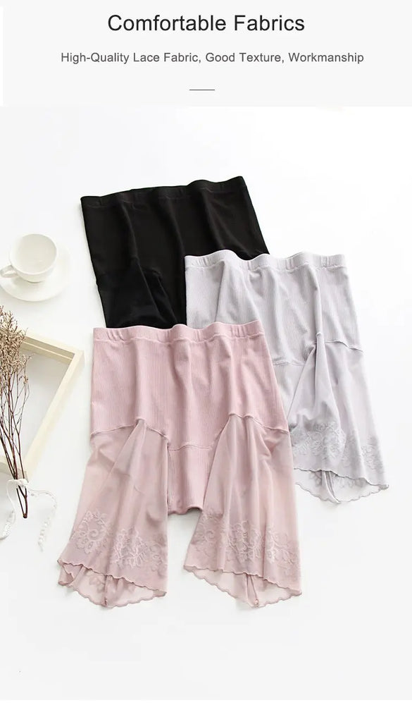 Plus Size Lace Safety Shorts | Anti-Chafing Under-Skirt Pants