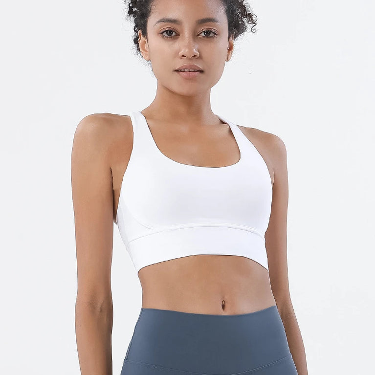 High-Support Cross-Strap Sports Bra | Professional Yoga Vest