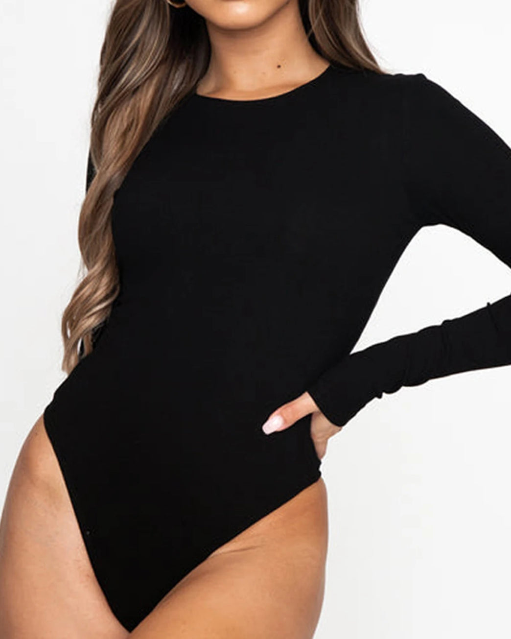 High-Stretch Long Sleeve Bodysuit | All-Season Bodycon Jumpsuit