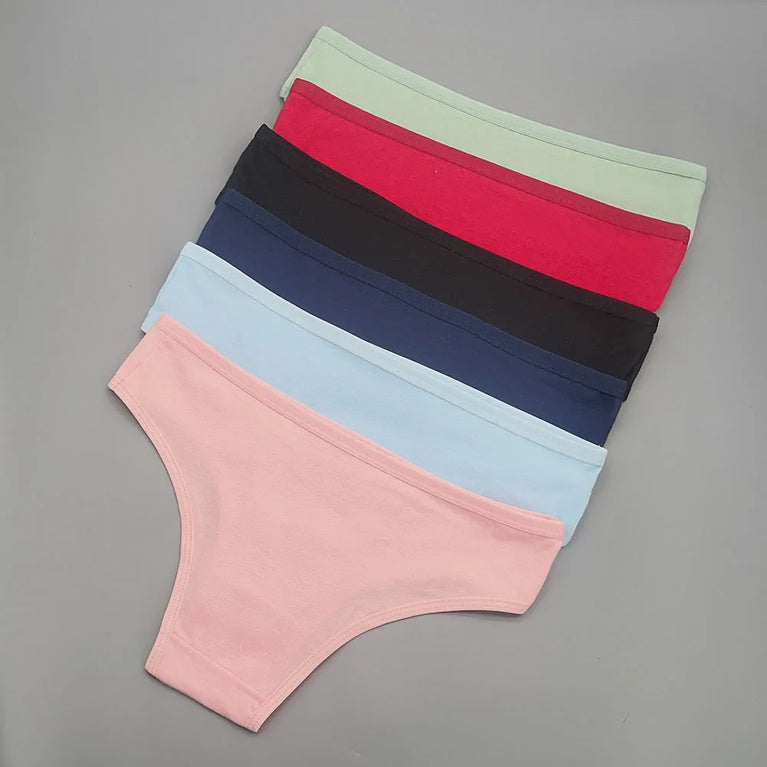 5pc Cotton Bikini Thongs | Low-Waist Brazilian Set
