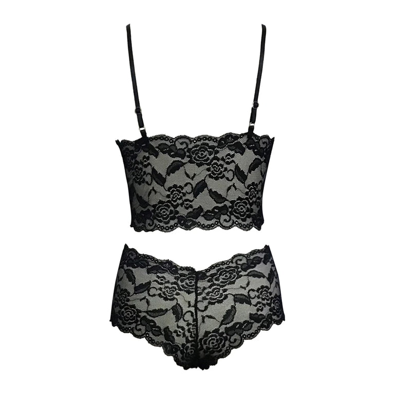 Floral Unlined Bra & Brief Set – Seamless Sexy Lingerie